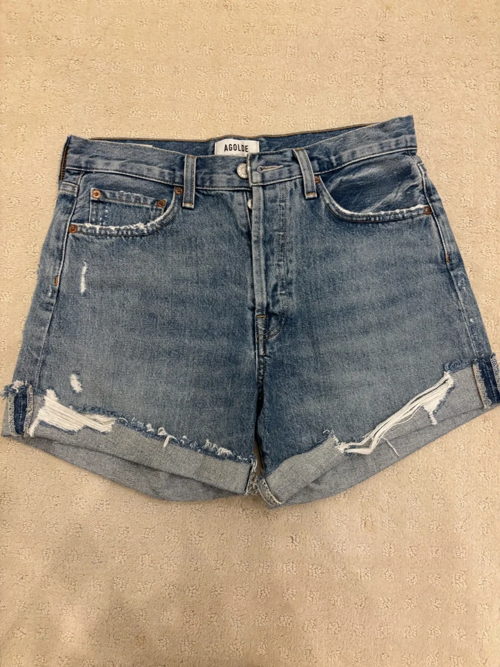 Agolde Parker Long shorts in heatwave